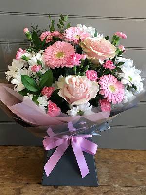 Pink and White Hand tied