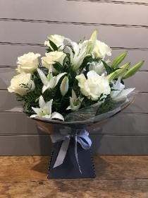 White Rose & Lily Hand tied